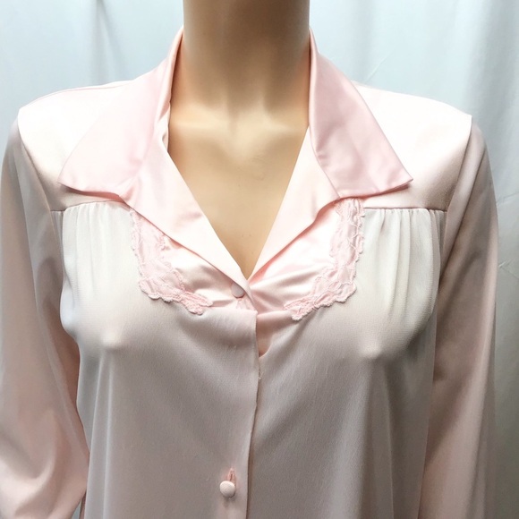 Vanity Fair Vintage Pink Nightgown Robe Size Medium - Picture 3 of 6